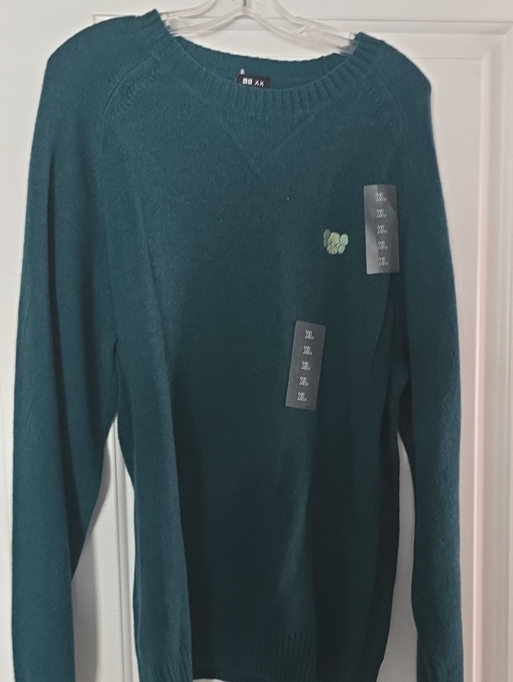 Uniqlo x KAWS Men's Crewneck Sweater in Teal with Green Logo